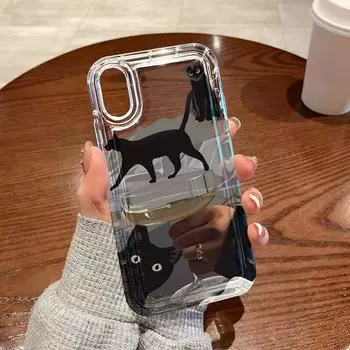 Чехол для телефона для iPhone 13 15 14 12 11 16 Pro Max XR XS SE Max 6 7 8 Plus для Samsung S24 A55 A32 S23 для yellowmi Note 13 12 11 10 Pro устойчив к падениям iPhone 15 чёрный