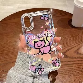 Чехол для телефона для iPhone 13 15 14 12 11 16 Pro Max XR XS SE Max 6 7 8 Plus для Samsung S24 A55 A32 S23 для yellowmi Note 13 12 11 10 Pro устойчив к падениям iPhone 15 чёрный