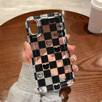 Чехол для телефона для iPhone 13 15 14 12 11 16 Pro Max XR XS SE Max 6 7 8 Plus для Samsung S24 A55 A32 S23 для yellowmi Note 13 12 11 10 Pro устойчив к падениям iPhone 15 чёрный