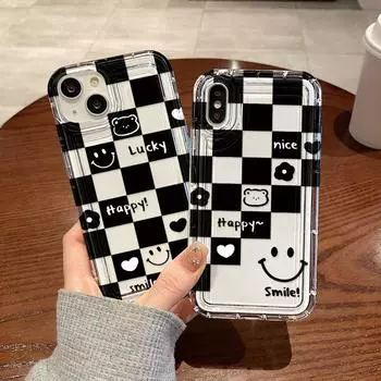 Чехол для телефона для iPhone 13 15 14 12 11 16 Pro Max XR XS SE Max 6 7 8 Plus для Samsung S24 A55 A32 S23 для yellowmi Note 13 12 11 10 Pro устойчив к падениям iPhone 15 чёрный