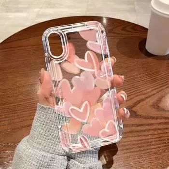 Чехол для телефона для iPhone 13 15 14 12 11 16 Pro Max XR XS SE Max 6 7 8 Plus для Samsung S24 A55 A32 S23 для yellowmi Note 13 12 11 10 Pro устойчив к падениям iPhone 15 розовый