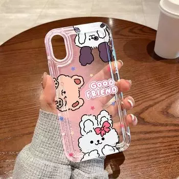 Чехол для телефона для iPhone 13 15 14 12 11 16 Pro Max XR XS SE Max 6 7 8 Plus для Samsung S24 A55 A32 S23 для yellowmi Note 13 12 11 10 Pro устойчив к падениям iPhone 15 чёрный