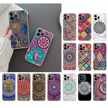 Чехол для телефона для Iphone 14 13 12 11 Pro Max Xs Max Xr X 12mini 14 Plus Se Mandala Flower Totem Case Funda Capa Cell iphone 11ProMax