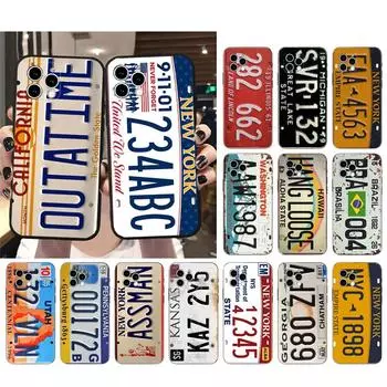 Чехол для телефона для Iphone 14 13 12 11 Pro Max Xs Xr X 12mini 14 Plus Se номерной знак автомобиля чехол для мобильного телефона Funda iPhone 12mini