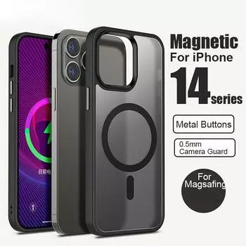 Чехол для телефона для IPhone 14 Pro Max, чехол Magsafing, чехол для IPhone 13, 12, 11 Pro Max 14, чехол с беспроводной зарядкой 14 Pro, магнитный чехол Magsafe For iPhone 14