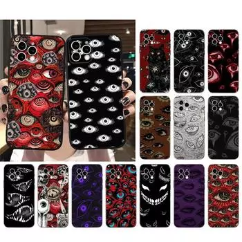 Чехол для телефона для Iphone 14 Pro Max 13 12 11 Pro Max Xs Xr X 12mini 7 8 Plus Se Scary Face Eyes Case Funda iphone 14Pro