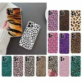 Чехол для телефона для Iphone 14 Pro Max 13 12 11 Pro Max Xs Xr X 12mini 7 8 Plus Se с леопардовым принтом гепарда и чехлом Funda iPhone 12mini