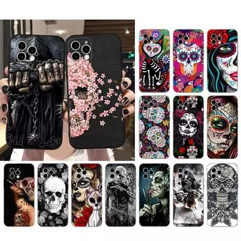 Чехол для телефона для Iphone 14 Pro Max 13 12 11 Pro Max Xs Xr X 12mini 14 Plus Se, женский чехол с черепом и скелетом, принципиально iphone 13