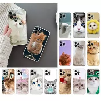 Чехол для телефона для Iphone 14 Pro Max 13 12 11 Pro Max Xs Xr X 12mini 7 8 Plus Se Cute Cat Case Funda iPhone 13mini