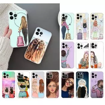 Чехол для телефона для Iphone 14 Pro Max 13 12 11 Pro Max Xs Xr X 12 13 Mini 14 Plus Best Friends Bff Case Funda iphone 13
