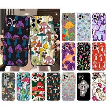 Чехол для телефона для Iphone 14 Pro Max 13 12 11 Pro Max Xs Xr X 12mini 14 Plus Se с грибами Art Case Funda iphone 14
