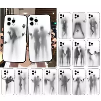 Чехол для телефона для Iphone 14 Pro Max 13 12 11 Pro Max Xs Xr X 12mini 14 Plus Se пара силуэт тела женщина мужчина чехол Funda iPhone 12