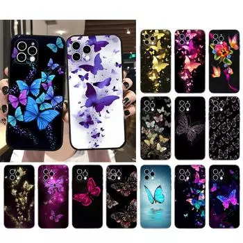 Чехол для телефона для Iphone 14 Pro Max 13 12 11 Pro Max Xs Xr X 12mini 14 Plus Se красивый чехол с бабочкой и цветком Funda iphone 14ProMax