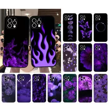 Чехол для телефона для Iphone 14 Pro Max 13 12 11 Pro Max Xs Xr X 12mini 7 8 Plus Se фиолетовый эстетический чехол Funda iPhone 12mini