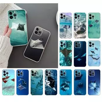Чехол для телефона для Iphone 14 Pro Max 13 12 11 Pro Max Xs Xr X 12mini 7 8 Plus Se Manta Ray Case Funda iphone XR