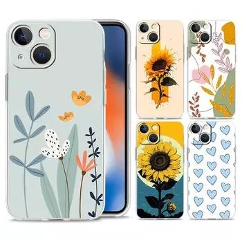 Чехол для телефона для iPhone 15 14 13 12 Mini 11 Pro Max XS X XR 7 8 Plus прозрачный силиконовый чехол из ТПУ с милым мультяшным рисунком ярких цветов iPhone 12 Pro