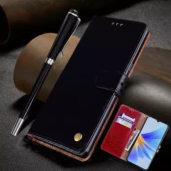 Чехол для телефона для OPPO A17 4G, кожаный чехол-бумажник в стиле книги, откидная крышка для OPPO A17 A 17 4G, противоударные мягкие силиконовые чехлы-подставки OPPO A17 4G жёлтый