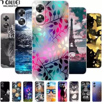 Чехол для телефона для Oppo A17, чехол A 17, защита камеры, силиконовый чехол из ТПУ с принтом льва, чехлы для OPPO A17 4G OPPOA17, прозрачный чехол For Oppo A17