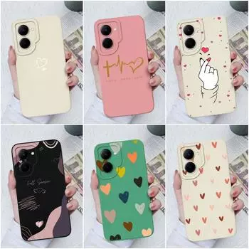 Чехол для телефона для OPPO Realme C33 C35 C55 C11 C20 C30 GT Neo, модный противоударный чехол с сердечком любви, жидкий силикон, мягкий ТПУ для Realme Fundas Coque, бампер Realme C11
