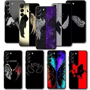 Чехол для телефона для Samsung Galaxy S23 S22 S21 S20 Fe Ultra S10 S9 S8 Plus Note 20ultra 10plus, чехол для девочек, крылья ангела и демона Samsung Note 10 Plus