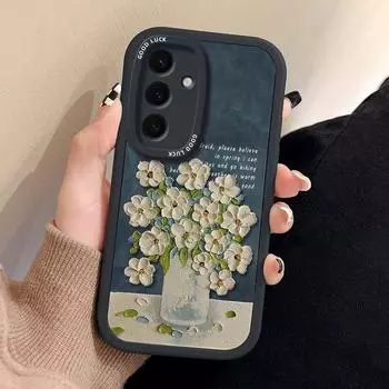 Чехол для телефона для Samsung S24 S23 S22-Дымка, картина маслом, цветок, устойчивый к пятнам, устойчивый к падению чехол на Samsung S 24 Samsung S24