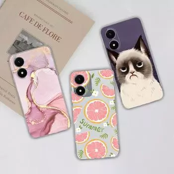 Чехол для телефона для Vivo Y20 Y21 Y27 Y36 Y33 Y10 Y11 Y15 Y17s, женская сумка для телефона, противоударный прозрачный мягкий силиконовый модный чехол для бампера Vivo Vivo Y02 4G