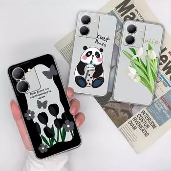 Чехол для телефона для Vivo Z5X Z1 Pro Y90 Y91C Y9s Y83 Y97 Y77e задняя крышка милый противоударный мультяшный узор прозрачный матовый мягкий силикон для бампера Vivo Vivo Y37