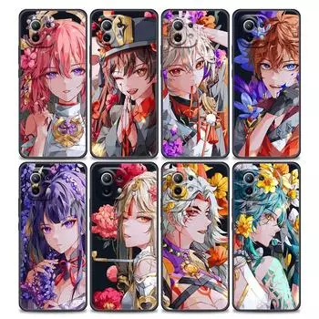 Чехол для телефона для Xiaomi Mi 11 Lite 5G NE 11i 11X 11T 12 Pro Poco F3 X3 GT X4 NFC Pro, чехлы с аниме Genshin Impact Flower Game Mi 11