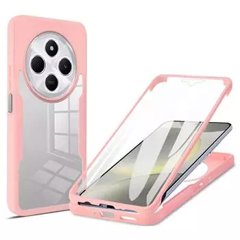 Чехол для телефона для Xiaomi Redmi 14C 4G/14R 5G/A4 5G/Poco C75 4G, Прозрачная крышка из акрила+ТПУ с ПЭТ-пленкой для экрана Pink