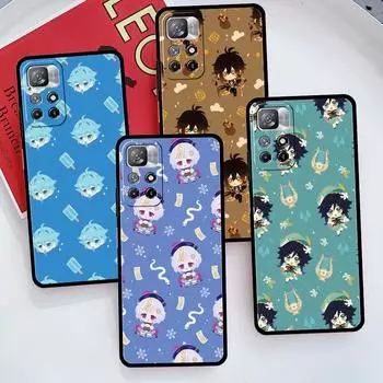 Чехол для телефона для Xiaomi Redmi 9s 9t 9a 10 Pro 11 K40 8 9 8t 9c K50 K40s 11t 11s аниме Genshin Impact Чехол с принтом For Redmi Note11S 5G
