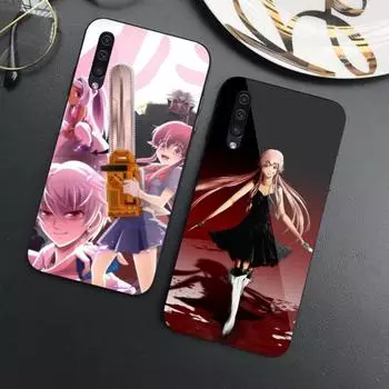 Чехол для телефона «Дневник будущего» Mirai Nikki для Samung A32 A51 A52 ПРИМЕЧАНИЕ 10 20 S10 S20 S21 S22 Pro, ультра черный стеклянный чехол для телефона из поликарбоната Samsung S22