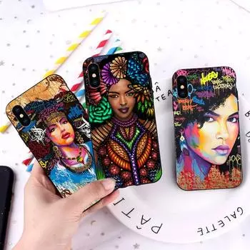 Чехол для телефона Doodle black women fashion girl для iPhone 12 11 13 7 8 6 s plus x xs xr pro max mini shell iphone 11 pro