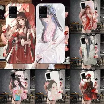 Чехол для телефона «Древняя красота» для Samsung Galaxy S6 S7 S8 S9 S10 S21 S22 Plus, ультрамягкий черный чехол для телефона Galaxy S30