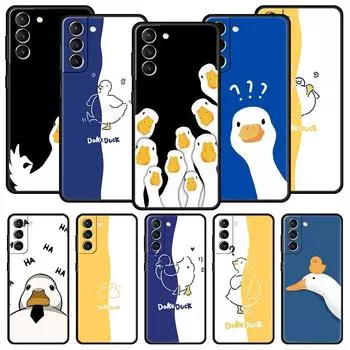 Чехол для телефона Duck Art для Samsung Galaxy S24 S23 S22 S20 Ultra S21 FE 5G S10 S9 Plus S10E Мягкий силиконовый чехол Samsung S21 Plus