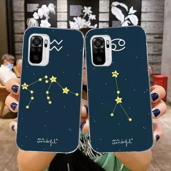 Чехол для телефона «Двенадцать созвездий» для Xiaomi 12 11T 10 9 Redmi Note 11 10 10S Pro Redmi 9 9A 8, прозрачный чехол для телефона Xiaomi 12-12X