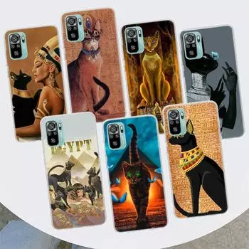Чехол для телефона «Египет Нефертити Анубис Анкх с котом» для Xiaomi Redmi Note 10 Pro Max 10S 9 9S 9T 8 8T 11T 11S 11 5G 11E 7 6 5 4X Coque Coque Redmi Note 10S