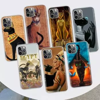 Чехол для телефона Egypt Nefertiti Anubis Ankh Cat для Apple iPhone 11 12 13 14 Pro 7 XR X XS Max 6 6S 8 Plus + Mini 5 SE с принтом, мягкий чехол iPhone 11