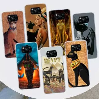 Чехол для телефона Egypt Nefertiti Anubis Ankh Cat для Xiaomi Poco X3 GT X4 NFC M4 Pro M3 M2 F3 F2 F1 Mi Note 10 A3 A2 Lite A1 CC9E Fund Xiaomi Poco X3