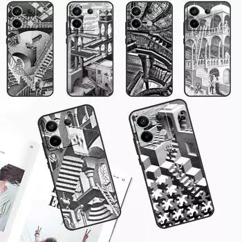 Чехол для телефона Escher Staircases для Redmi Note 13 9 10 11 12 Pro Plus 10S 11S 12S Redmi 12 9C 10C 12C 13C Cover Redmi Note 10S