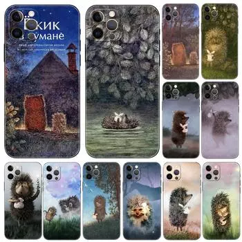 Чехол для телефона «Ежик в тумане» для iPhone 5 5S 2020se 6 6s 7 8 plus x 10 XR XS 11 12 13 mini pro MAX, черная задняя крышка из ТПУ iphone 5 5S SE 2016