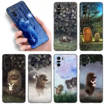 Чехол для телефона «Ежик в тумане» для Xiaomi POCO F2 F3 M2 M3 M4 X3 X4 Pro NFC F4 GT 5G F1 X2 C3 C31 C40 M5S, мягкий черный чехол из ТПУ Xiaomi POCOphone F1