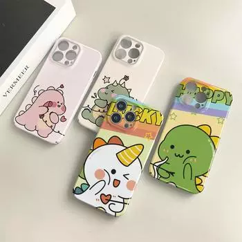 Чехол для телефона Feilin с милым динозавром для Samsung Galaxy S20 FE 5G A52 iPhone 11 Xiaomi Redmi VIVO OPPO Realme Huawei Infinix Ultra Slim Hard Cover Samsung A02