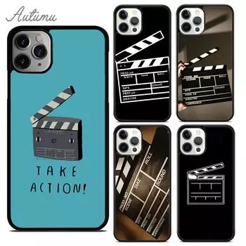 Чехол для телефона Film Movie maker Clapper board для iPhone 11 12 13 14 Pro Max mini X XR XS SE 2020 6S 7 8 Plus Samsung S21 S22 iPhone 6plus