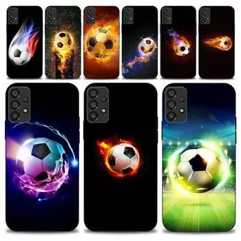 Чехол для телефона Fire Football Soccer Ball для Samsung Galaxy S22 S23 Ultra S21 S20 FE Plus Note 20, мягкий чехол Samsungs30ULTRA