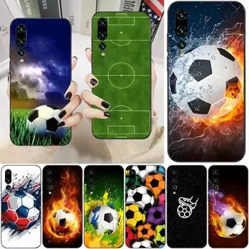 Чехол для телефона Fire Soccer Football для Huawei P50 P40 P30 Pro Lite P Smart 2021 2019 Magic 3, мягкий черный чехол для телефона Huawei P50