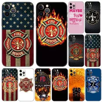 Чехол для телефона Firefighter Fireman Fire EMS Rescue для iPhone 2020se 7 8 plus x 10 XR XS 11 12 13 mini pro MAX, черная задняя крышка из ТПУ iphone 5 5S SE 2016
