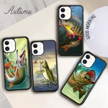 Чехол для телефона Fish ART Fishing для iPhone 11 12 13 14 Pro Max mini X XR XS SE 2020 5 6S 7 8 Plus Samsung Galaxy S21 S22 Cover shell iPhone 6plus