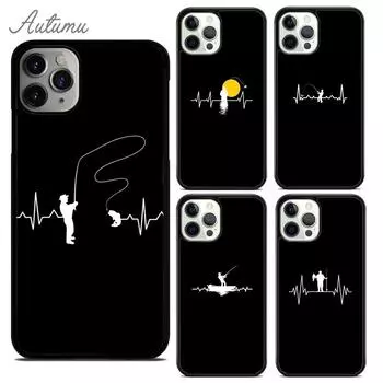 Чехол для телефона Fishing Camping Heart Pulse для iPhone 11 12 13 14 Pro Max mini X XR XS SE 2020 6S 7 8 Plus Samsung S21 S22 iPhone 6plus