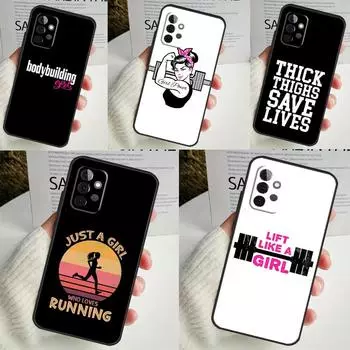Чехол для телефона Fitness Girl Gym для Samsung Galaxy A53 A33 A13 A12 A32 A52 A14 A34 A54 A15 A25 A35 A55 A71 A51 Samsung A55