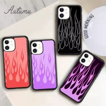 Чехол для телефона Flame для iPhone 11 12 13 14 Pro Max mini X XR XS SE 2020 5 6S 7 8 Plus Samsung Galaxy S21 S22 Cover shell iPhone 6plus